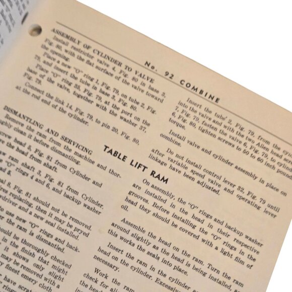 Vintage Massey Harris No 92 Combine Owners Manual 1963 Agricultural Repair Guide - Picture 7 of 16